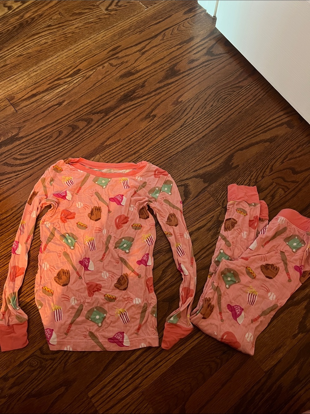Little Sleepies Coral Pink Snack & Treat Print Pajama Set